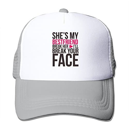 ELIUMS She Is My Best Friend Mesh Trucker Baseball Cap Hat Ash