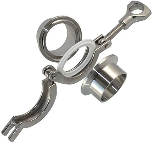 OD 2 inch 51mm Stainless Steel Tri Clamp/Tri Clover Clamp+2 pcs SUS304 Sanitary Pipe Weld Ferrule + PTFE Gasket Set