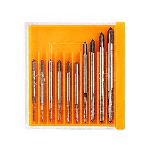 Micro Taps for Clocks and Watches Tapping, Mini NC High Speed Steel Metric Straight Flute Coarse Thread Design, 10 pcs(M1 M1.2 M1.4 M1.6 M1.7 M1.8 M2 M2.5 M3 M3.5)