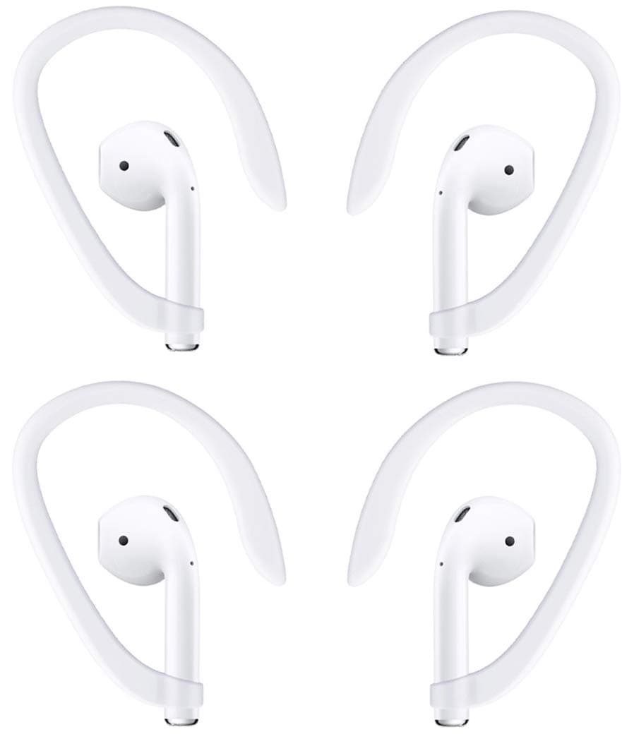 4 Pieces AirPods Ear Hooks Compatible with AirPods 1,2 and Pro, TEEMADE Sports Headset for AirPods 1,2 and Pro (White)