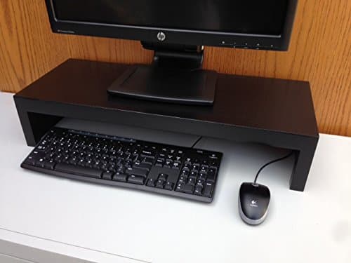 Computer Monitor Risers Birch Wood Black Lacquer (21" Wide)