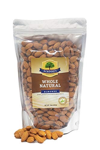 Whole Natural Raw Almonds Vegan Keto Diet Friendly Steam Pasteurized from the Sohnrey Family Farm 16 oz Resealable Pouch