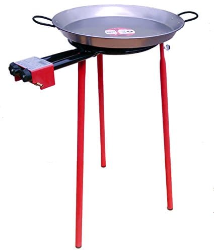 Paella Cooking Set Garden Paella Cooking Set-Standard Tripod-40cm Polished Paella Pan with 350mm Burner