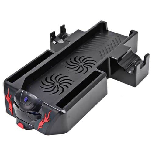 4-in-1 Vertical Stand Support with Cooling Fan Heat Reduction for Xbox 360/ Xbox One