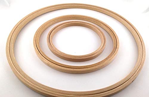 Embroidery Ring Frame Hoop 8mm high, Without NO Screw Wooden Ring for Cross Stitching Picture Frame Art Stitching Frame (6.1 inch/15.5 cm)