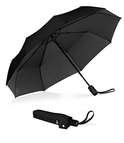 Unbreakable Double Canopy Construction with Teflon Coating Auto Open Close Button (black)
