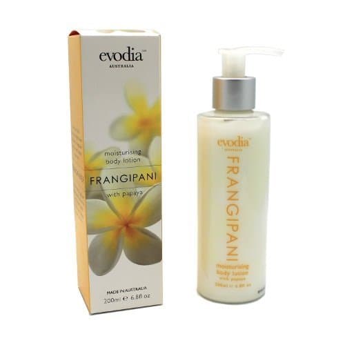 Evodia Australia Body Lotion - Moisturizing Hydrating & Firming - Long-Lasting Scent Relieves dry Skin - No Animal Testing - Recyclable Packaging - Frangipani Plumeria with Papaya