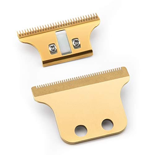 Professional T-Wide Trimmer/Clipper Blades for #2215, Double Wide Trimmer Blades Competible with Wahl Clipper Trimmer, 5 Star Detailer -Includes Screws & Instructions,Silver (Gold)