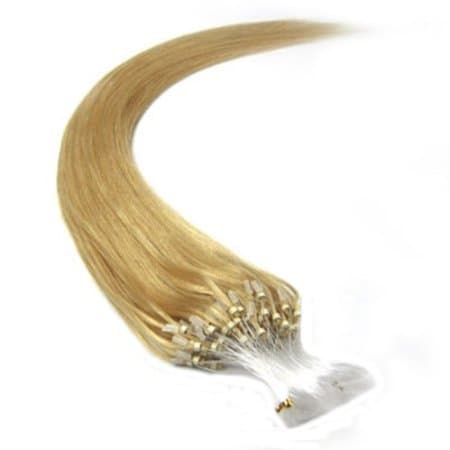100s 20" Remy Loops Micro Rings Tipped Human Hair Extensions 12# Medium Blonde 50g