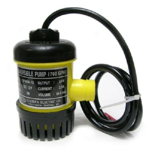 Saehwa Electric Water Pump DC 12V 34W Small & Powerful Submersible 690GPH Max Lift 3m for Ponds