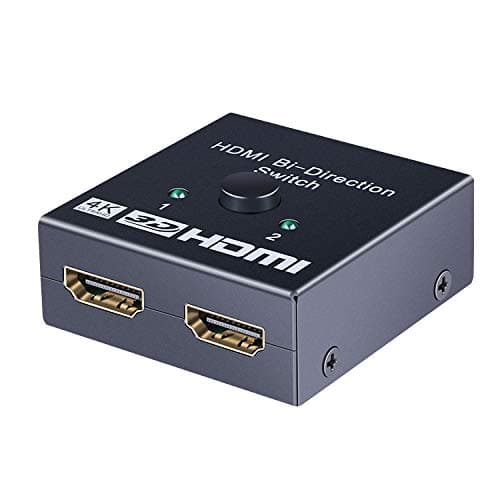 HDMI Switcher 2 Ports Bi-directional 2x1 HDMI Hub 2 in 1 out Supports HDCP Passthrough Ultra HD 4K 3D