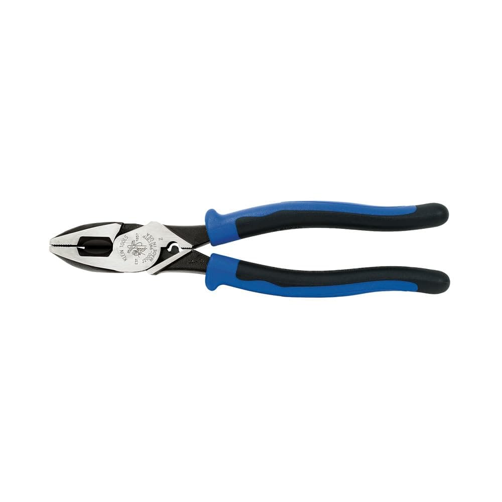 J2000-9NECRTP Side Cutter Linemans Pliers, Made in USA, with Tape Pulling and Wire Crimping, High Leverage, 9-Inch