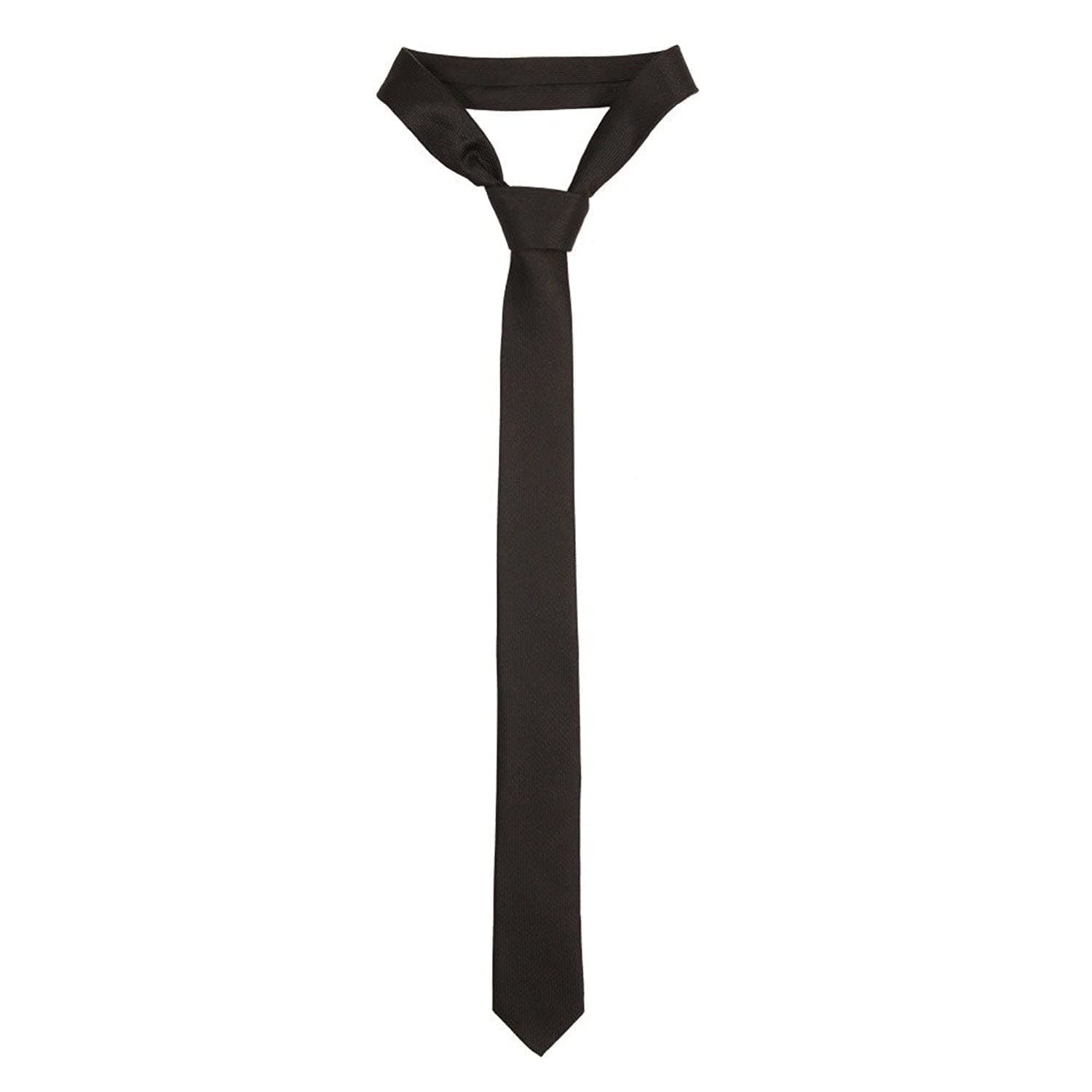 Michelangelo SellnShip Men's Microfiber Slim Tie (Black, Free Size)