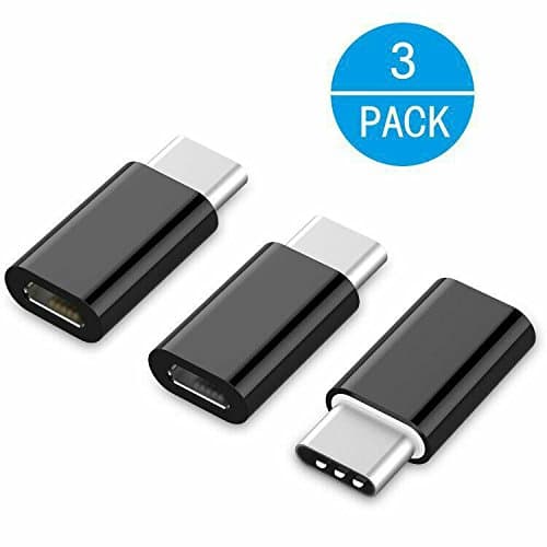 USB-C to Micro USB Adapter,Data Syncing and Charging,Type C Adapter,[3Pack],Universal for MacBook,ChromeBook Pixel,Nexus 5X,Nexus 6P,Nokia N1 and Other Type C Cable Supported Devices[Black]