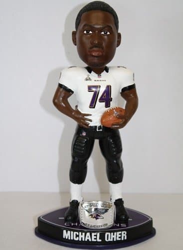 Baltimore Ravens Michael Oher Forever Collectibles Super Bowl 47 Champ Ring Bobble Head by Forever Collectibles