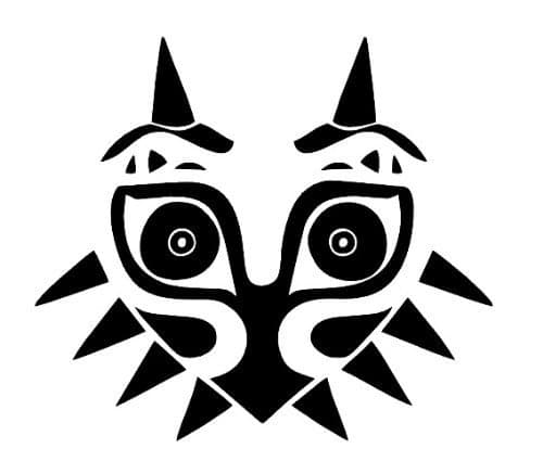 Legend of Zelda Majora's Mask Vinyl Decal Image Die Cut Sticker WHITE