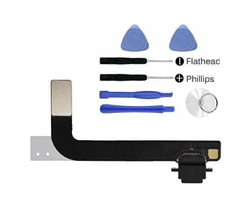(md0410) Replacement Part Compatible with Ipad 4 4th gen A1458 A1459 A1460 USB Charging Port Charge Dock Connector Charger Flex Ribbon Cable + Tools Kit