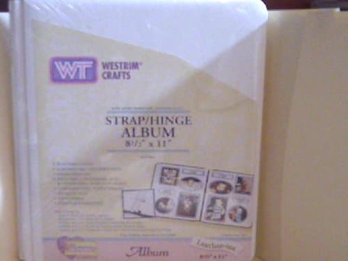 WESTRIM CRAFTS STRAP/HINGE ALBUM, 8 1/2" X 11", LEATHER-TEX, ACID FREE W/ 10 BUFFERED SHETS, EXPANDABLE