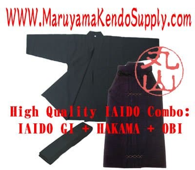 High Quality Iaido Combo: Gi + Hakama + OBI