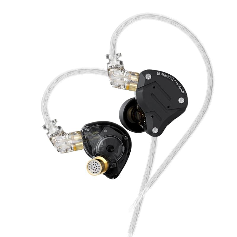 Kinboofi KZ ZS10 Pro IEM Headphone, in Ear Monitor Headphone, 4BA 1DD KZ Wired Earphone Multi Driver in Ear Earphone,IEM Earphone on Stage Monitor for Singer Guitarist Drummer (Matte Black No Mic)