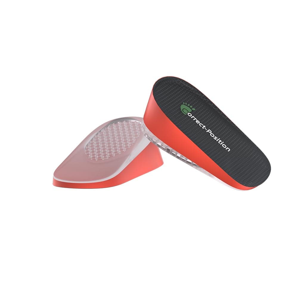 Correct-Position Height Increase Insoles, Heel Cushion Inserts, Heel Lift Inserts for Leg Length Discrepancies (Orange, 1.4" Height)