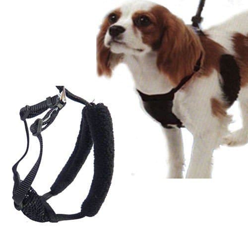 L/XL Black Anti-Pull Mesh Dog Harness Fits Necks 16"-26"