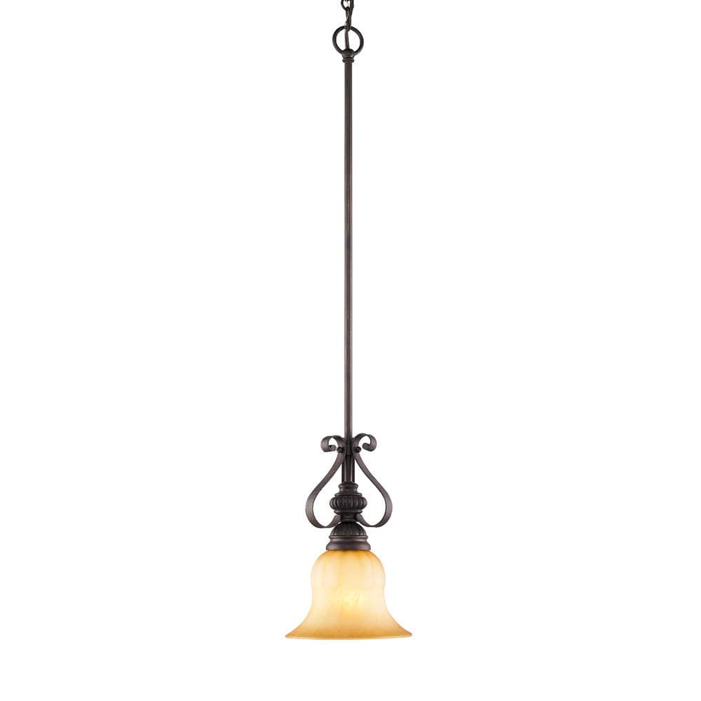 Golden Lighting 7116M1LLC Mayfair Mini Pendant, Bronze
