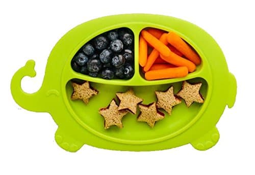 Suction Plate for Toddlers Silicone Green Elephant by OYYO