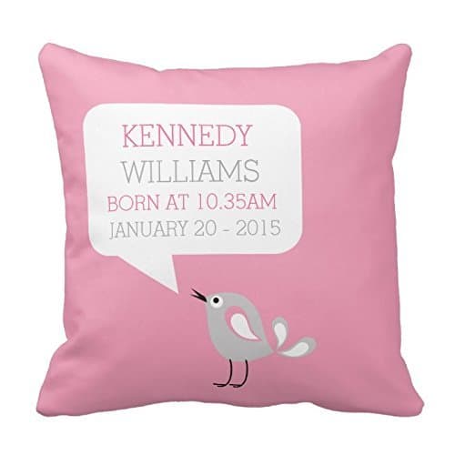 Baby Birth Keepsake Custom Pillowcase | Pink Color Cotton Cushion Cover18" x18"