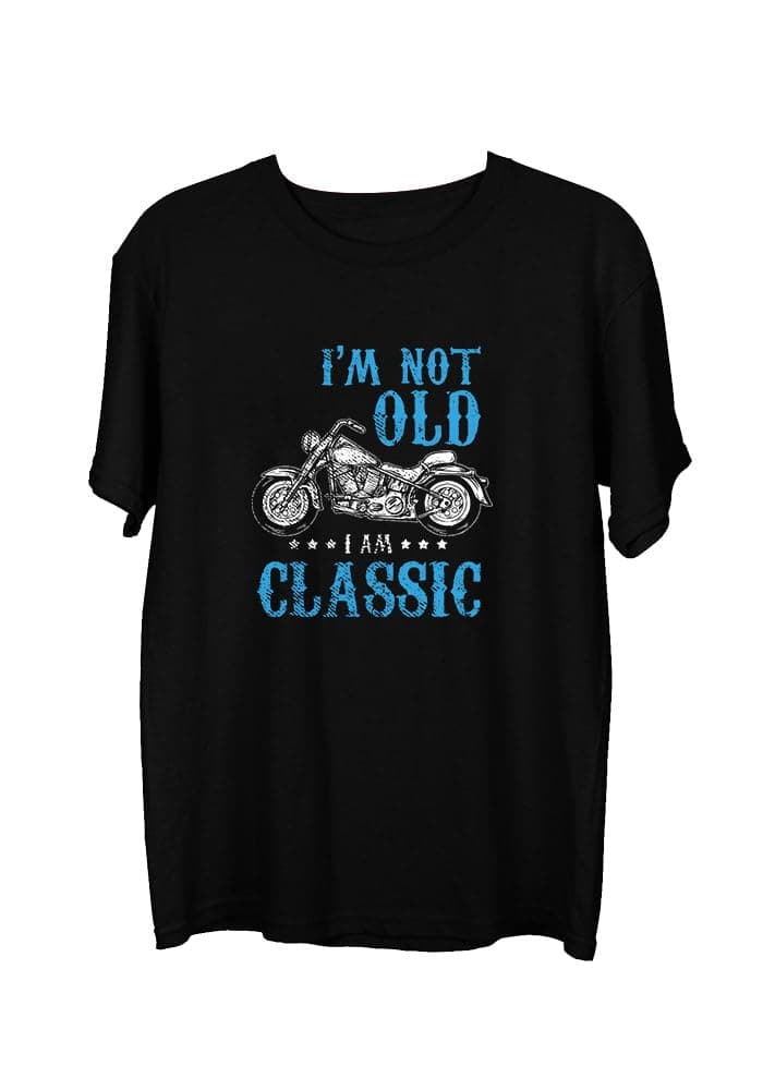 Wear Your OpinionMen's S to 5XL Premium Combed Cotton Printed Half Sleeve T-Shirt (Design : Classic Biker)
