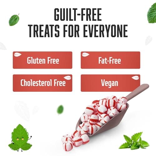 Stewart Old Fashioned Peppermint Candy Puffs | Individually Wrapped Candy | Pure Cane Sugar Candy | Fat-Free, Cholesterol-Free, Gluten-Free | Classic Soft/Hard Texture, Made in USA - 96 oz Jar