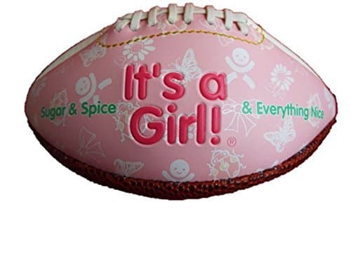 Its a Boy (Blue) and It's a Girl (Pink) Self Personalized Baby Gifts. Great ideas for Keepsakes, Shower Favors and Gender Reveals. Basketball, Football and Baseball. (Baby Pink Mini Football)