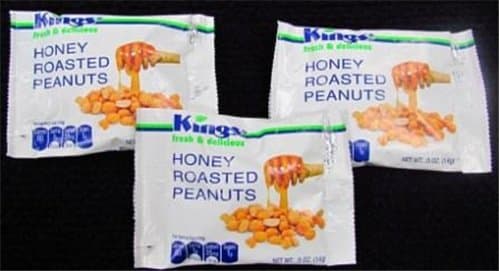 King's - Honey Roasted Peanuts .5oz. - 100 Bags Individually Wrapped