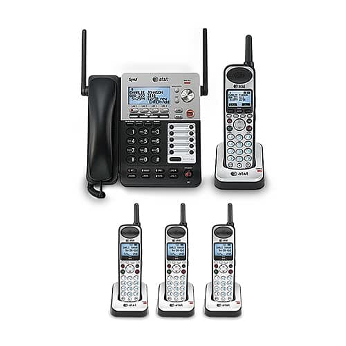 AT&T SB67118 / SB67138 SynJ 4-Line Extendable Range Corded-Cordless + (3) SB67108 Cordless Handsets