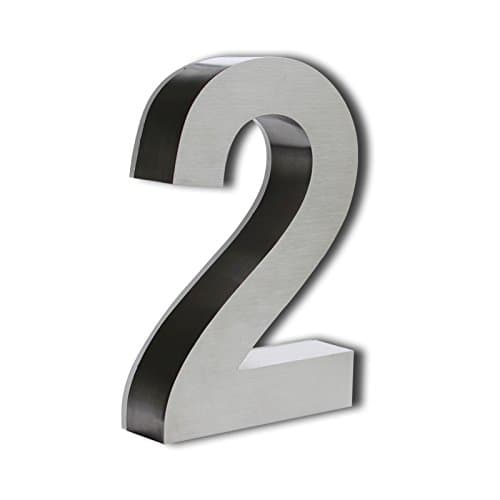 4 Inch House Numbers 6000k LED, Modern Address Signs for Homes | by JELSCO (2, Arial Stainless)