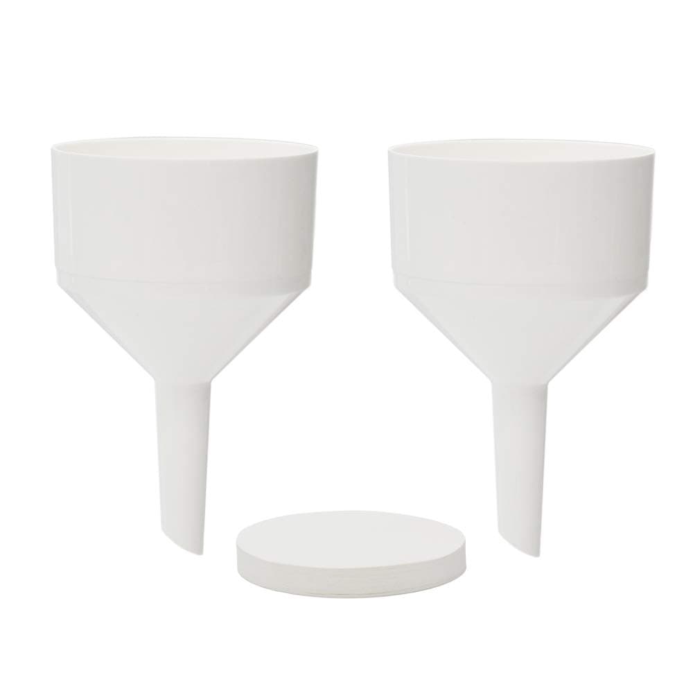 ULAB Scientific Two-Piece Buchner Funnel Set, 2pcs of Buchner funnels, Dia. 130mm, Plastic Material, 1 Box Qualitative Filter Paper, Dia.125mm, Medium Speed, UGF1008