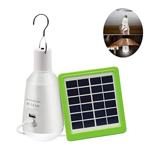 GOOD Solar Lights Outdoor Rechargeable Solar Panel Powered LED Lamp 7W E27 2600Mah Portable LED Light for Camping Emergency Tent Lights (Not Waterproof)