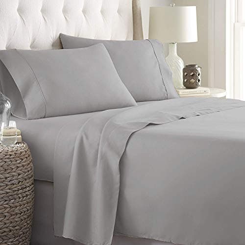 aashirainwear RV Bunk Size Sheet Set 4 Piece Set_Hotel Luxury Bed Sheets - Extra Soft 15" deep Pockets_Easy fit Breathable Bedding Sheets_Wrinkle Free Comfy_Light Grey Solid Bed Sheets_RV Bunk Sheets
