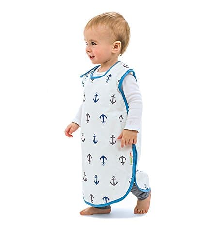 Mini Mumu Open Bottom Wearable Blanket Sleep Sack for Baby Toddler, Nautical Anchor (Medium)