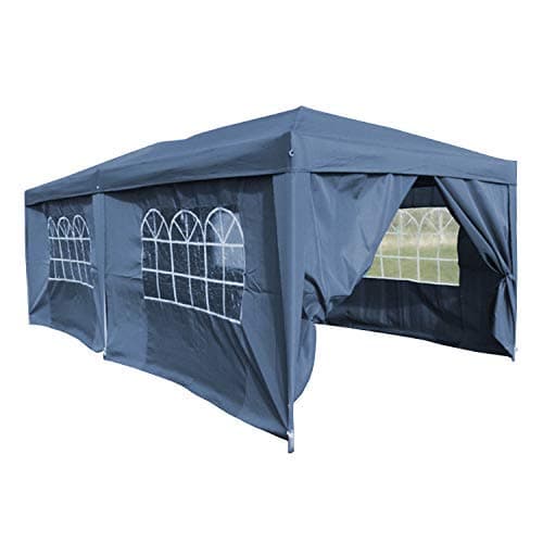 ESC Ltd Airwave 6.0x3.0mtr Blue Pop Up Gazebo, FULLY WATERPROOF with Six Side Panels and Carrybag