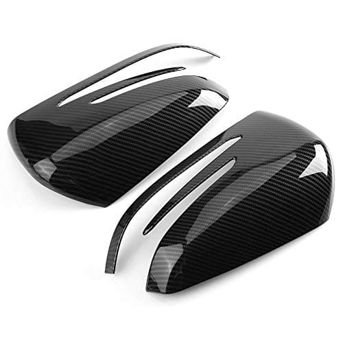 DRU 1 Pair Carbon Fiber Rearview Mirror Housing Cover Cap for Mercedes-Benz A B C E S CLA GLK GLA Class W176 W246 W204 W212 W221 C117 X204 X156 Left Right Exterior Rear View Side Mirror Protector