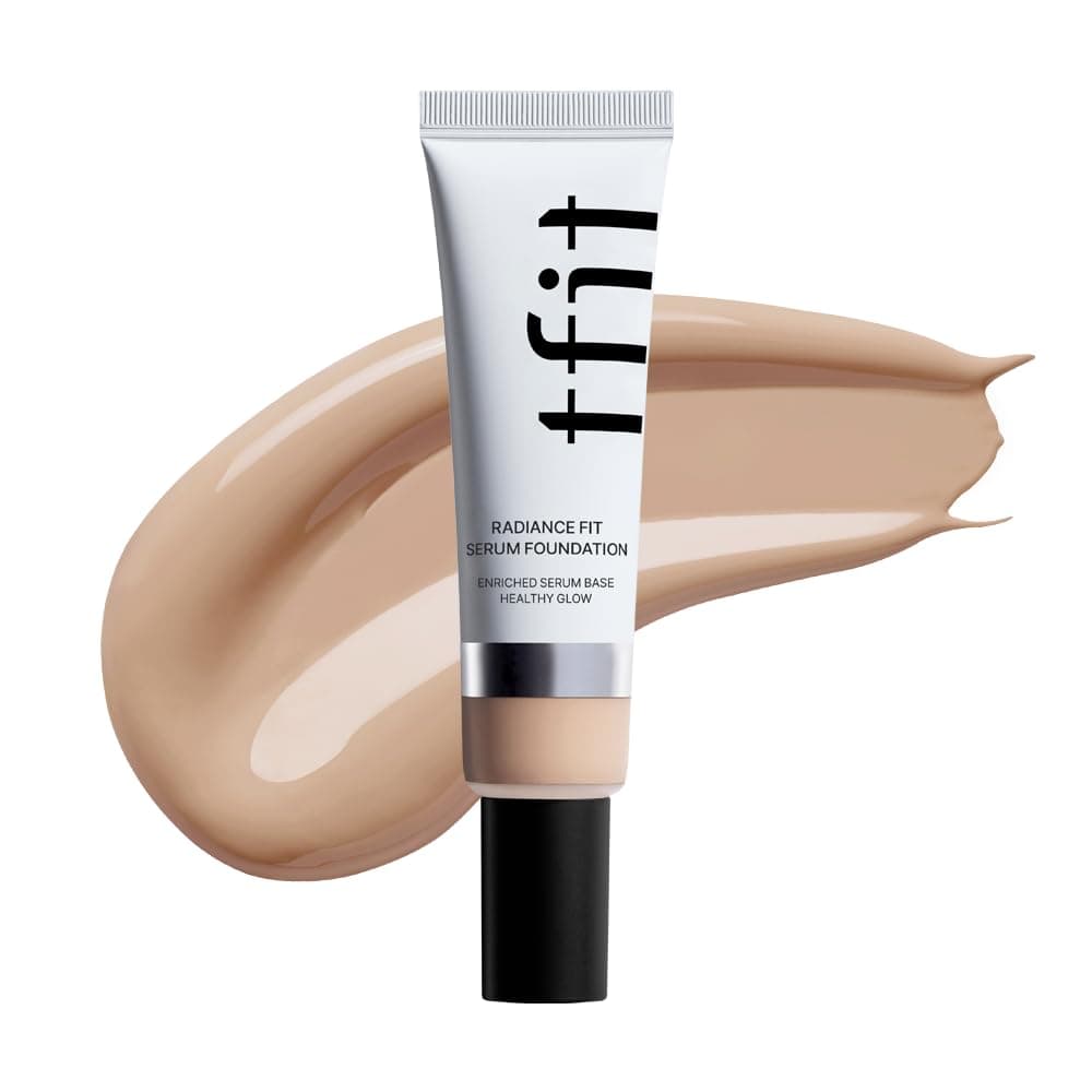 TFITRadiance Fit Serum Foundation - Flawless Coverage, Dewy finish, Long-lasting, Lightweight, Korean Makeup,1.05 Oz. (C02 Peach, 30g)