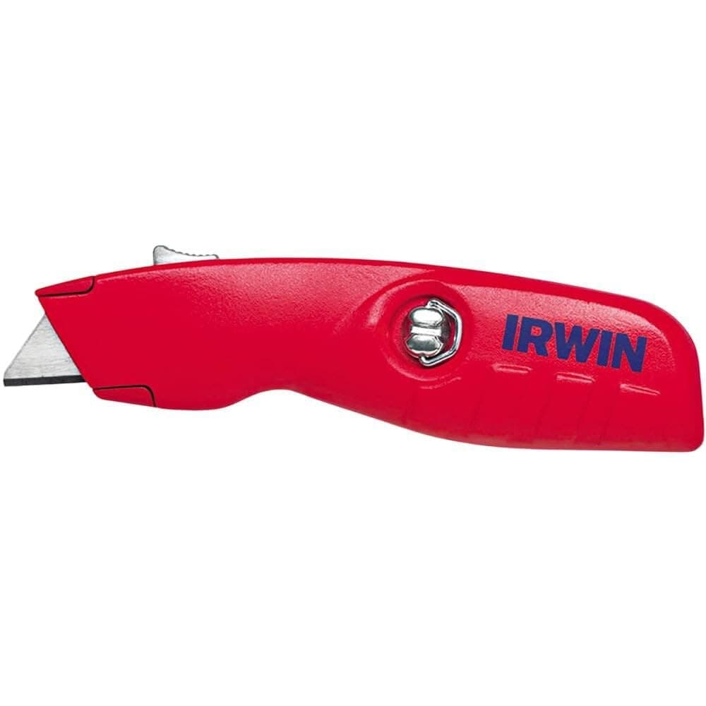 IRWIN Utility Knife, Self-Retracting for Safety (2088600), Red