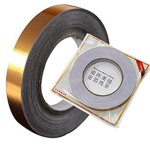 0.5 cm x 50 mTile Stickers Decorative Floor Wall Sticker Foil Line Peel and Stick Adhesive Waterproof Gap Cover for Kitchen Bathroom Living Room Bedroom (2pc Roll) Gold and Silver