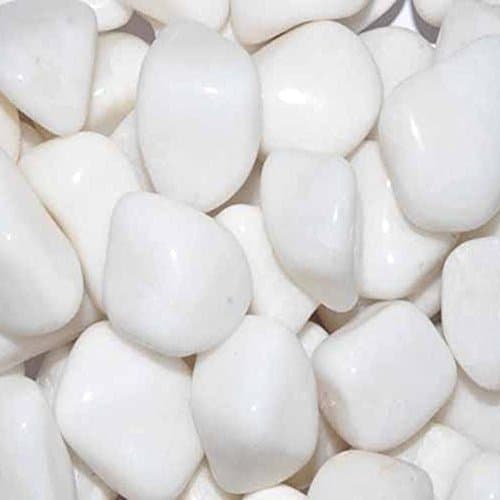 Prisha White Polished Pebbles Glossy Home Decorative Stone(2.2 Lbs)