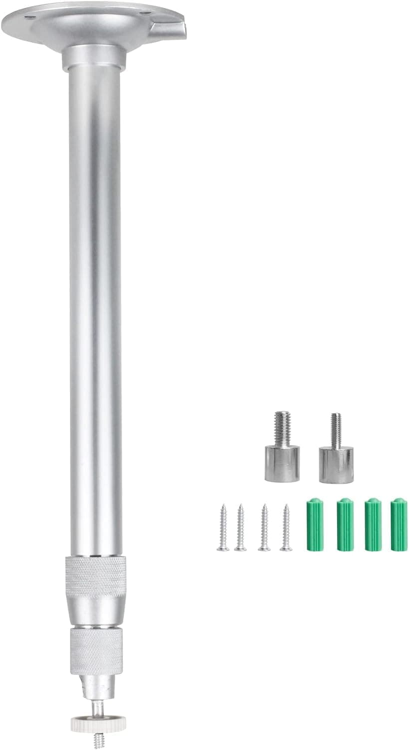 Universal Projector & CCTV Mount Bracket | 360° Rotatable, Extendable 12–24” Tilt Arm, Aluminium Wall Ceiling Stand (Grey)