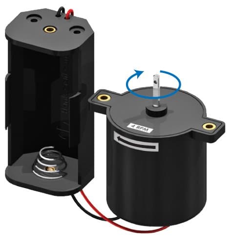 Hankscraft C1 8RPM Battery-Powered Display Motor, Clockwise, Black, Single Unit (#10023-H)