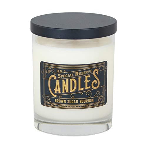 Special Reserve Candles Brown Sugar Bourbon Scented Soy Wax Candle - Libbey Tumbler with Black Metal Lid - 10 oz.