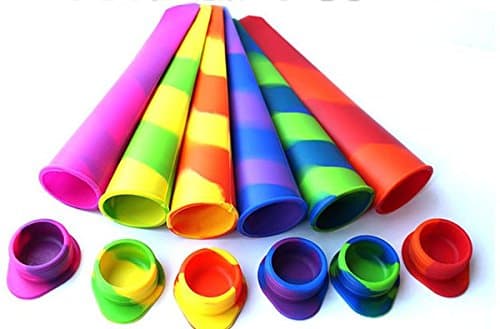 JUNICO Popsicle Moulds - Kids - Party Pack of 6 Silicone Ice Pop Maker Mould Set for Popsicle or Reusable Lunch Snack Bags, 2 in 1 (Free Ice Tray Included)