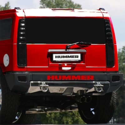Hummer H2 Rear Bumper Letters Insert Red